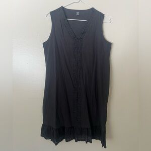 SHEIN LUNE Women’s solid Black Casual Dress with Lace Embroidery